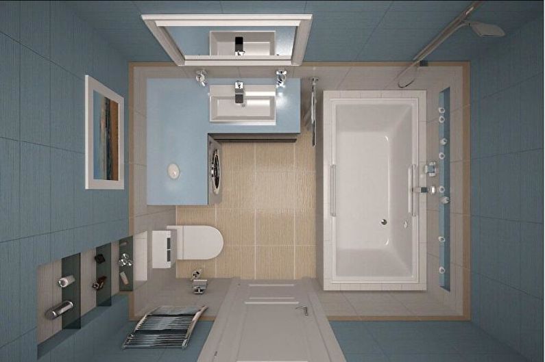 Interior design of a combined bathroom - photo