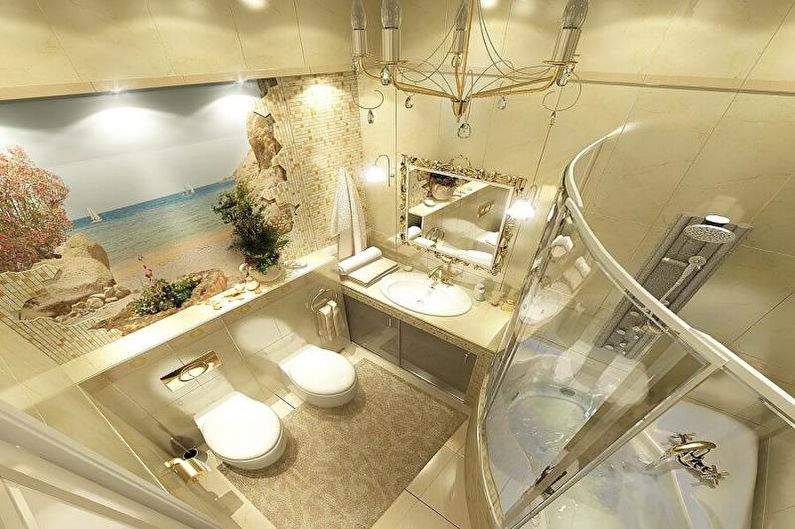 Interior design of a combined bathroom - photo