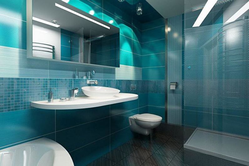 Interior design of a combined bathroom - photo