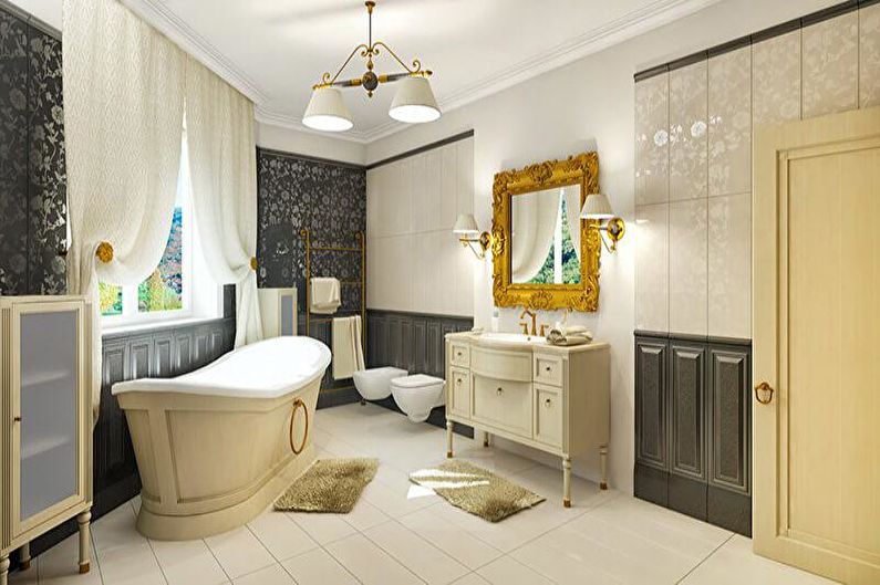 Interior design of a combined bathroom - photo