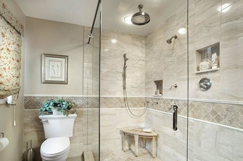 Interior design of a combined bathroom - photo