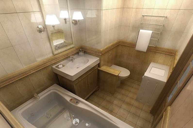 Interior design of a combined bathroom - photo