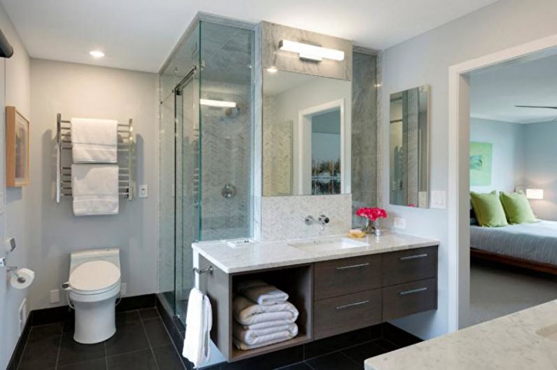 Interior design of a combined bathroom - photo