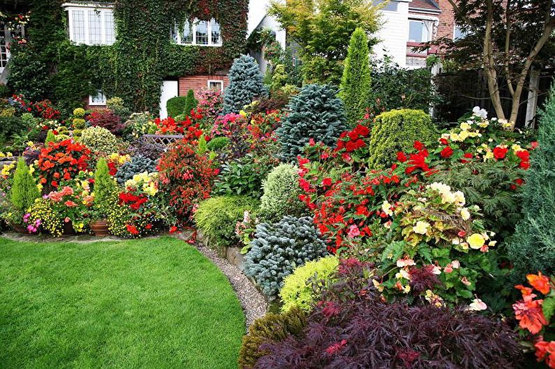 Mixborder - Flowerbed at the cottage, ideas for landscape design
