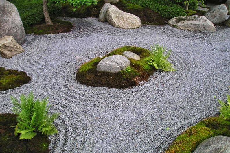 Stone Garden - Flowerbed at the cottage, ideas for landscape design