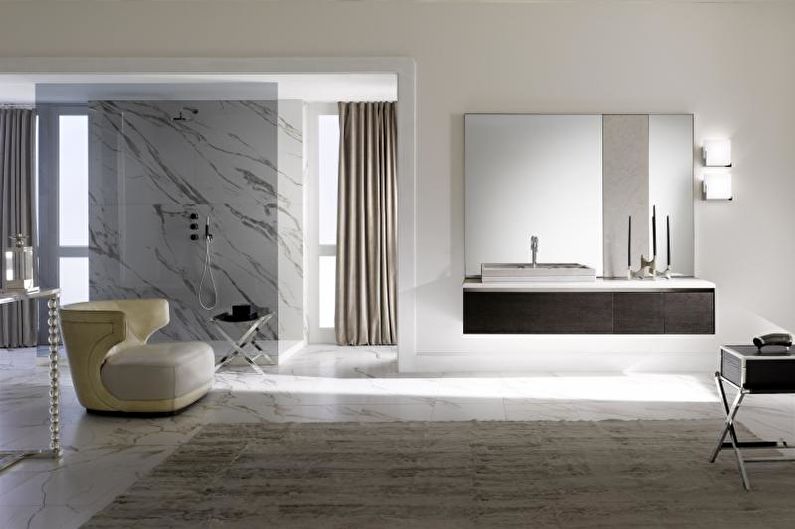 High-Tech White Bathroom - Interior Design