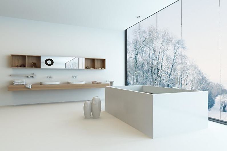 High-Tech White Bathroom - Interior Design