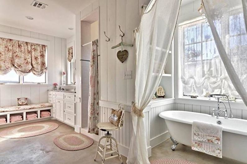 White bathroom in Provence style - Interior Design