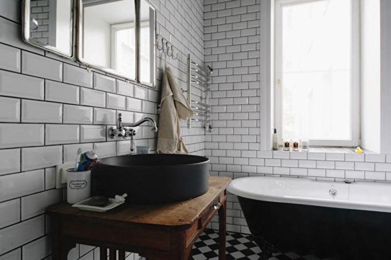 White Loft Style Bathroom - Interior Design