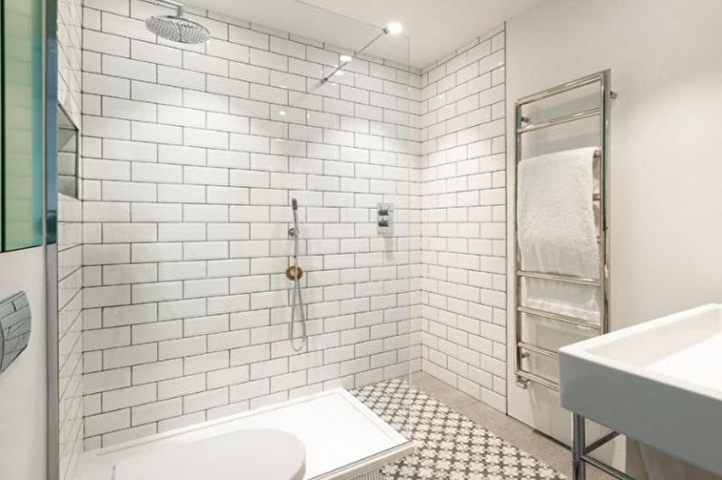 White Loft Style Bathroom - Interior Design