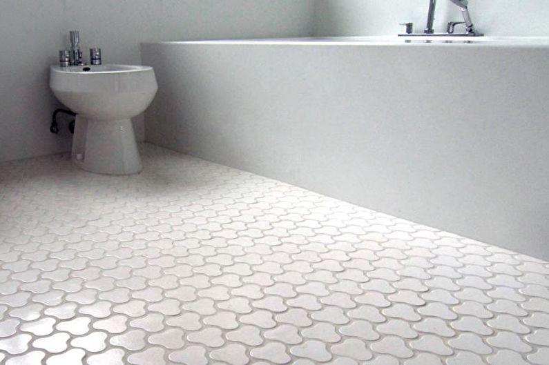 White Bathroom Design - Floor Finish