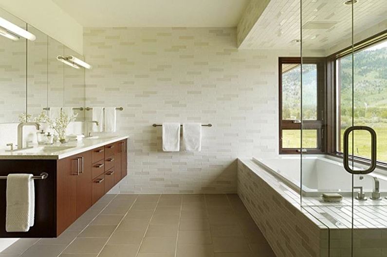 White Bathroom Design - Wall Decoration