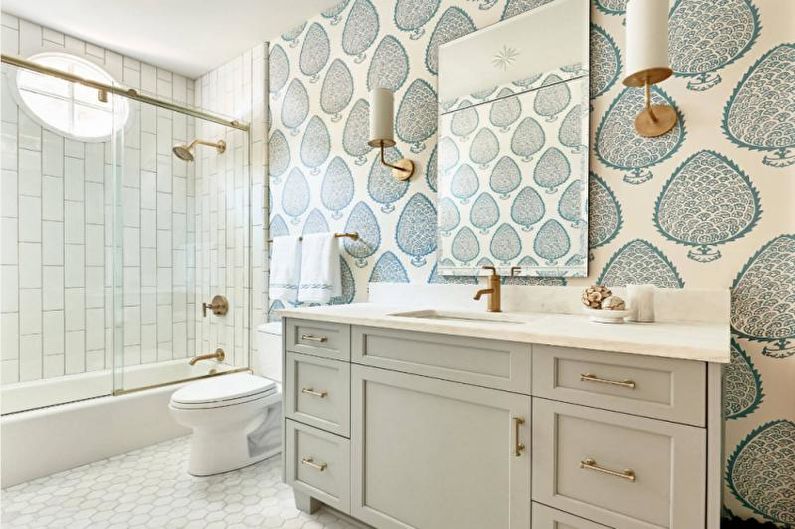 White Bathroom Design - Wall Decoration