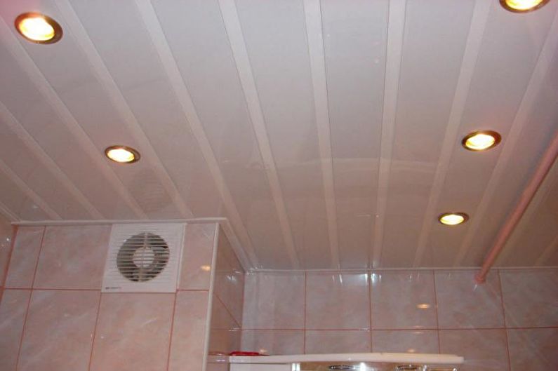 White Bathroom Design - Ceiling Finish