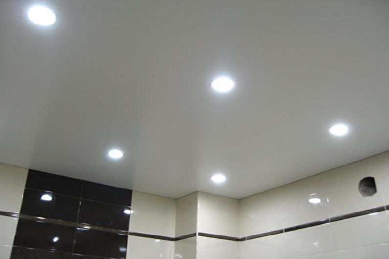 White Bathroom Design - Ceiling Finish