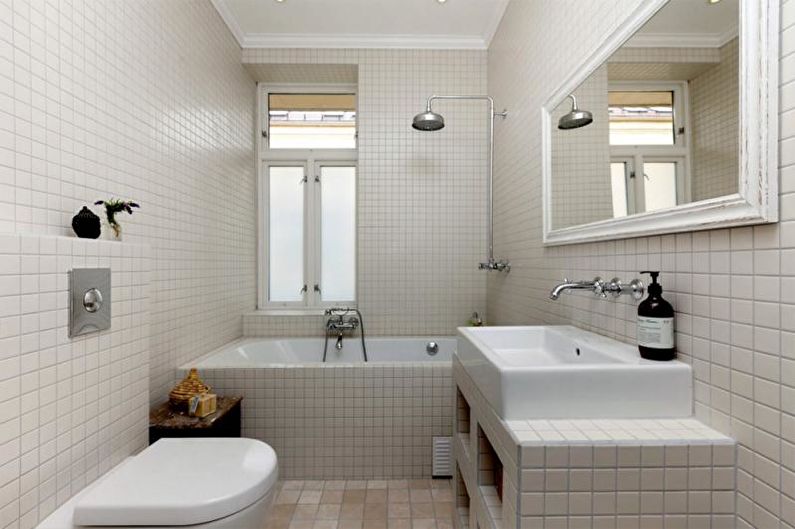 Interior design of a white bathroom - photo