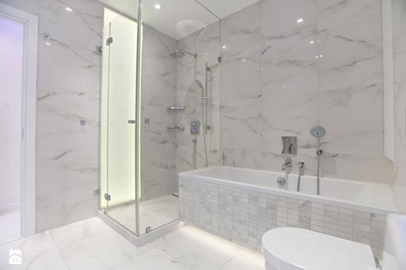 Interior design of a white bathroom - photo