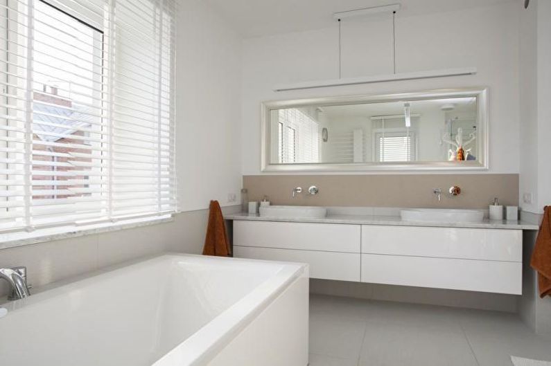 Interior design of a white bathroom - photo