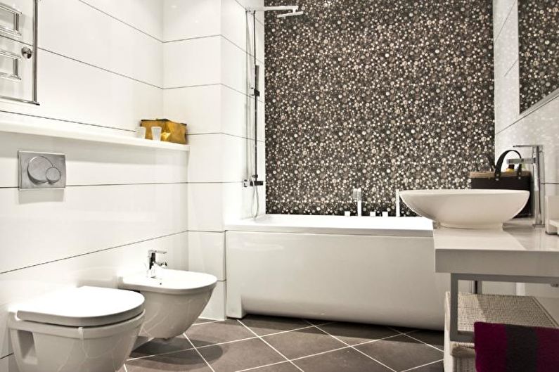 Interior design of a white bathroom - photo