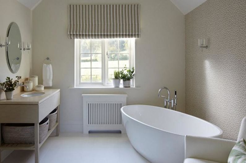 Interior design of a white bathroom - photo