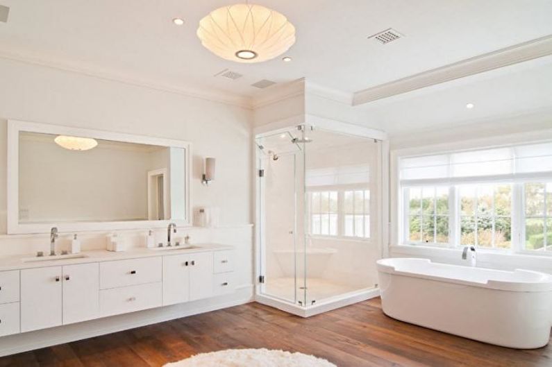 Interior design of a white bathroom - photo