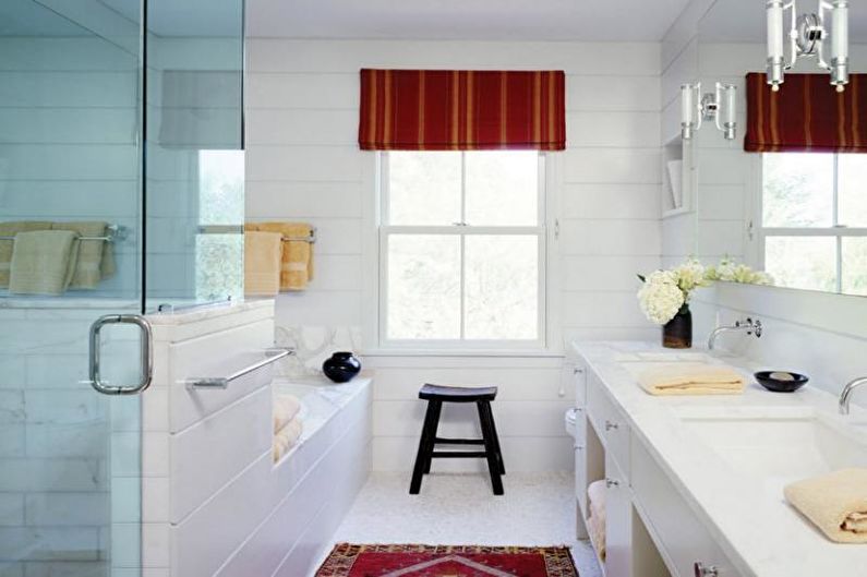Interior design of a white bathroom - photo