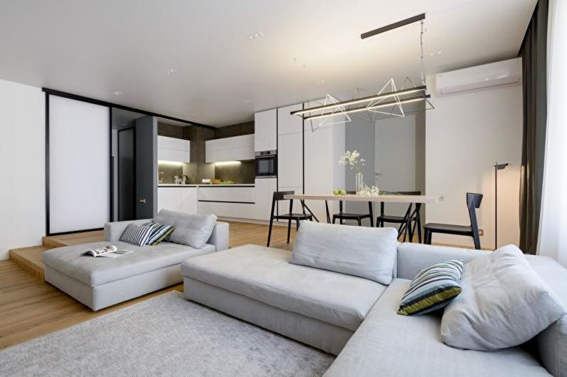 Interior design of a kitchen studio - photo