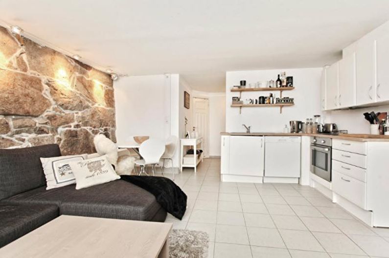 Interior design of a kitchen studio - photo