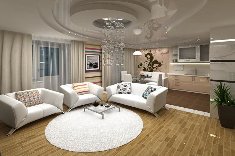 Interior design of a kitchen studio - photo