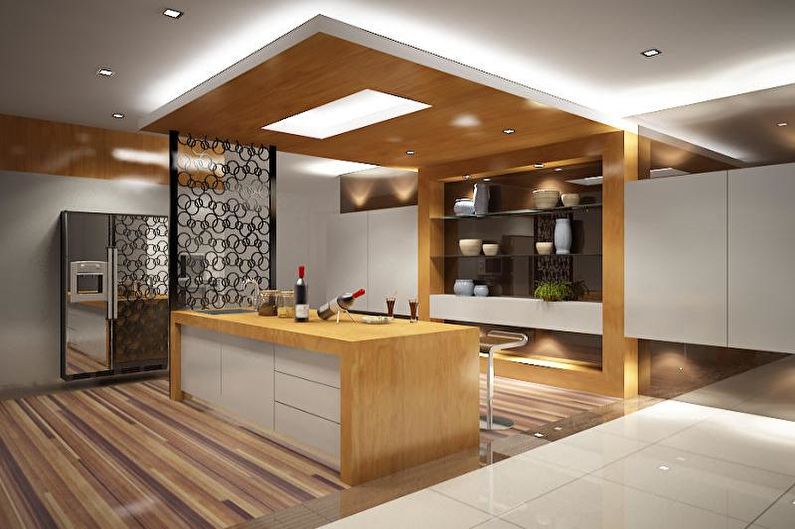 Interior design of a kitchen studio - photo
