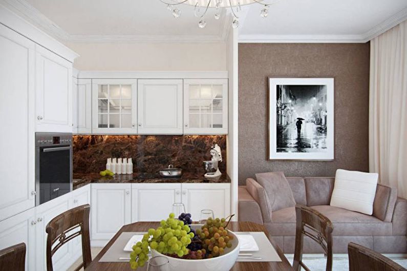 Interior design of a kitchen studio - photo