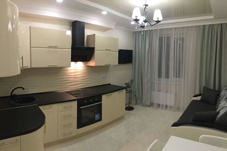 Interior design of a kitchen studio - photo