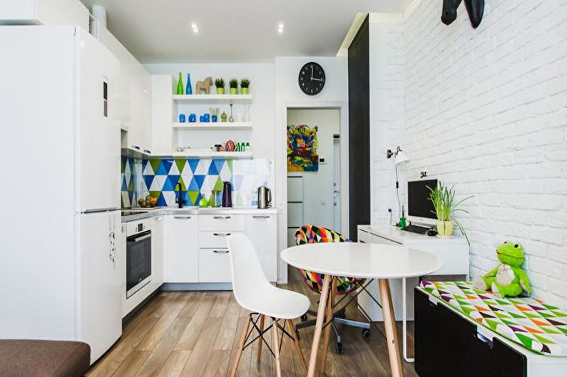 Interior design of a kitchen studio - photo