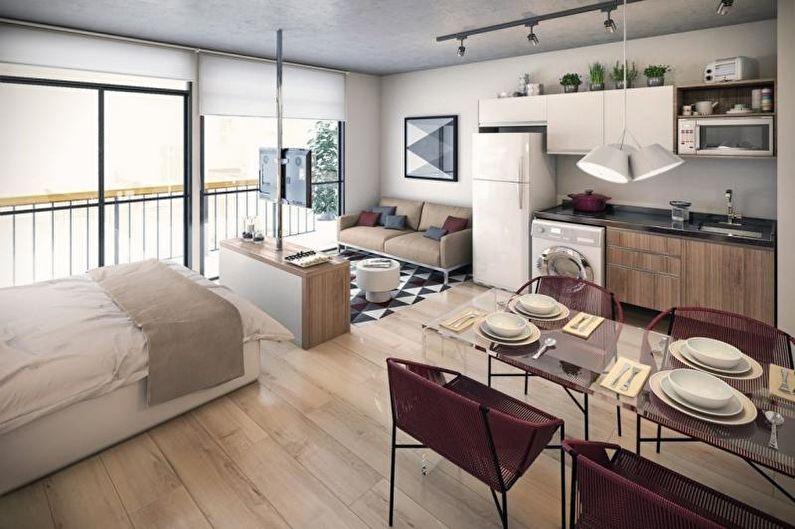 Design studio apartment in a modern style