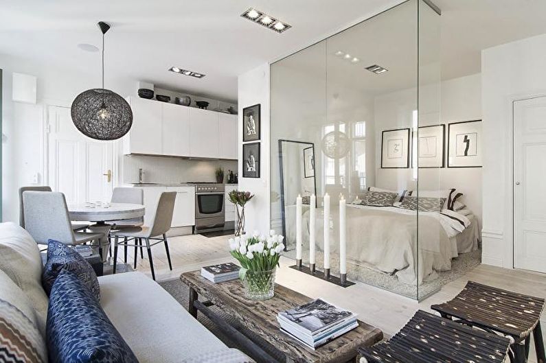 Design studio apartment in a modern style