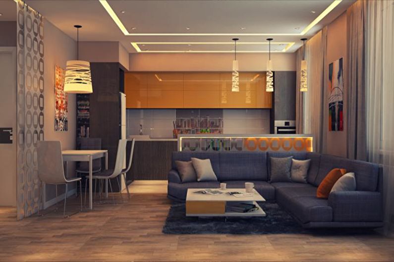 Interior design of an apartment in a modern style - photo