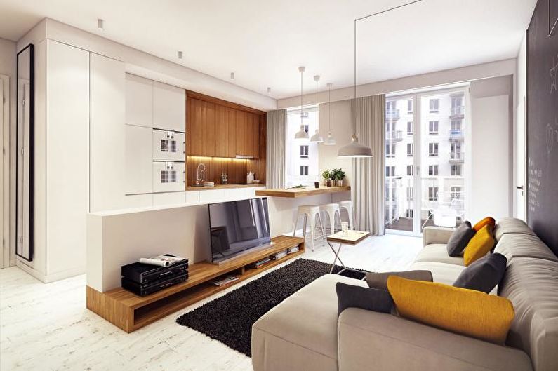 Interior design of an apartment in a modern style - photo