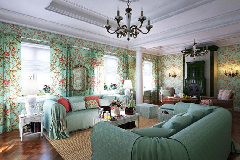 Living Room - Provence style apartment design