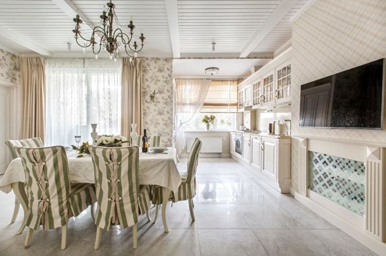 Interior design of an apartment in provence style - photo