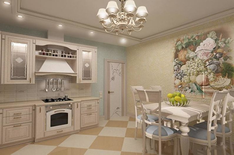 Interior design of an apartment in provence style - photo