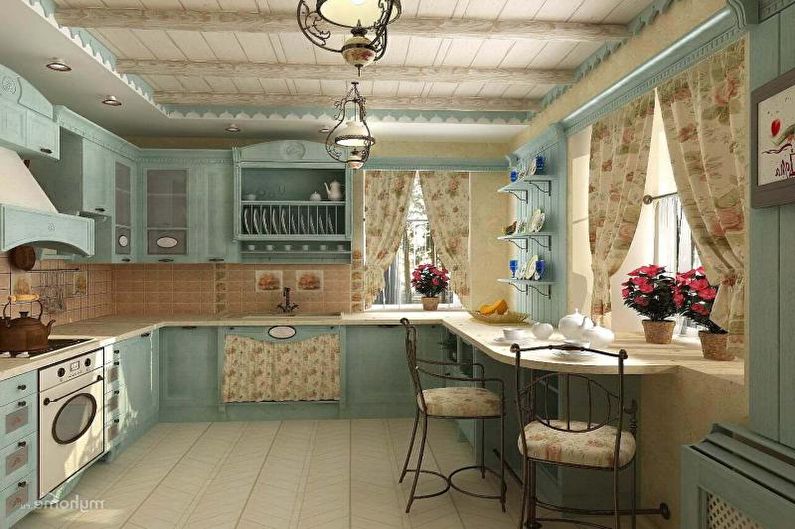 Interior design of an apartment in provence style - photo