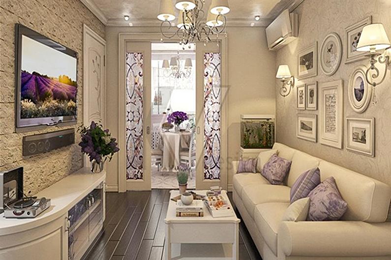 Interior design of an apartment in provence style - photo