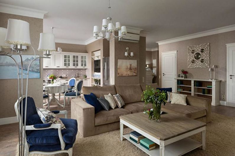 Interior design of an apartment in provence style - photo