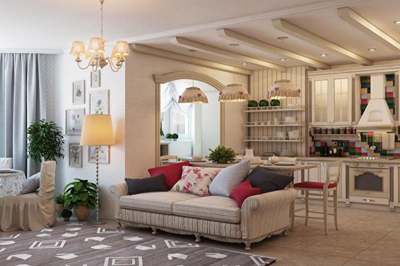 Interior design of an apartment in provence style - photo