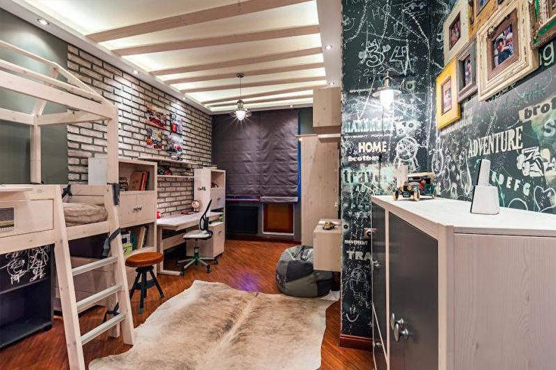 Loft Style Teenage Boy Room - Interior Design