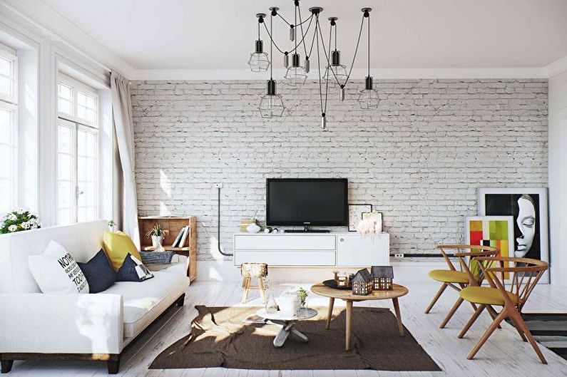 Brick wall in the interior - Features