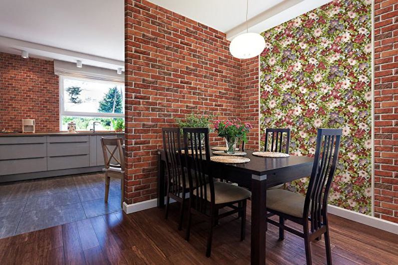 Brick wall in the interior - Vinyl wallpaper