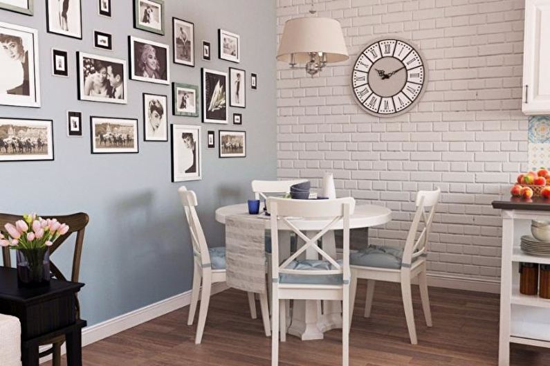 Brick wall in the interior of the kitchen - photo