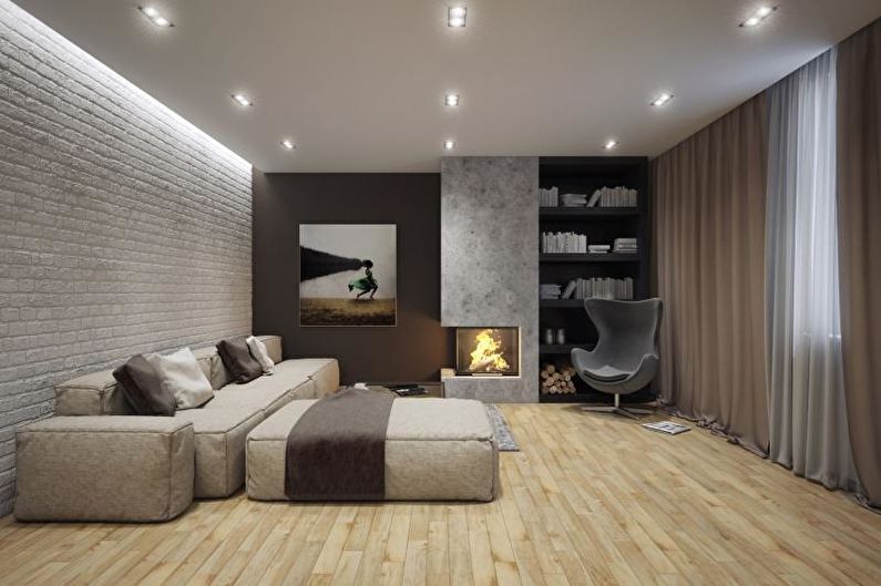 Estilo ng Minimalism sa Panloob - Tapos na ang Ceiling