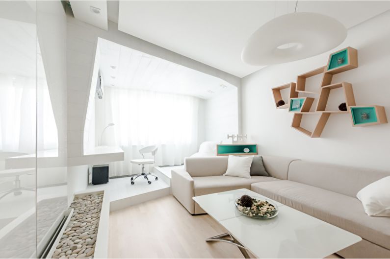 Minimalism style sa interior - Tela, dekorasyon at pag-iilaw